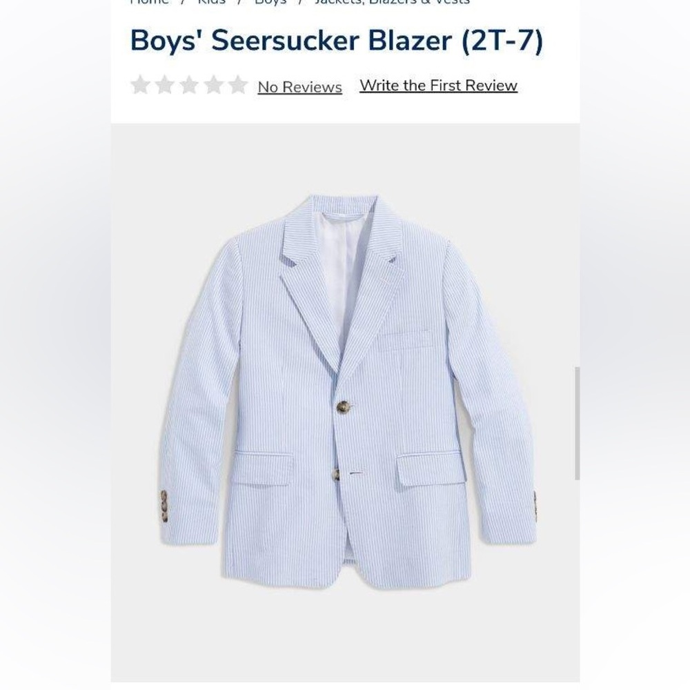 Vineyard Vines boys seersucker blazer